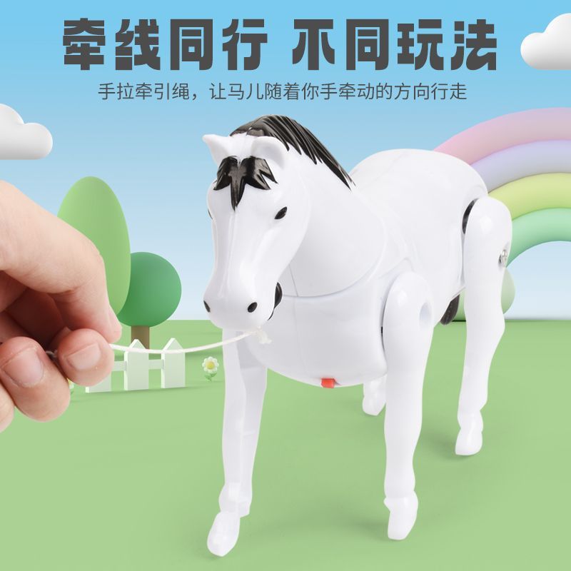 Tiktok-Style Electric Realistic Pony Walking Donkey Grinding Wheel Pony Cart Grinding Toy Obstacle Course Horse for Children
