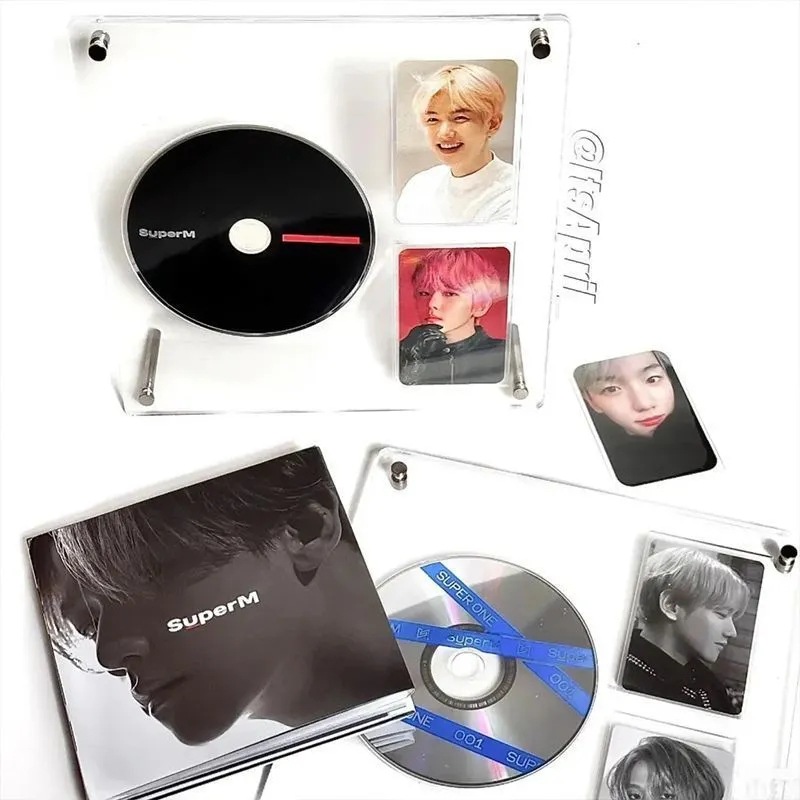 Acrylic CD record small card display stand 3-inch photo photo frame desktop decoration album storage box card brick