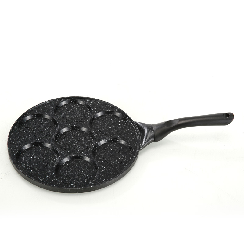 Factory Spot Aluminum Seven-hole Pan Omelette Non-stick Pan Multi-functional Household Breakfast Omelette Artifact Non-stick Pan Wholesale