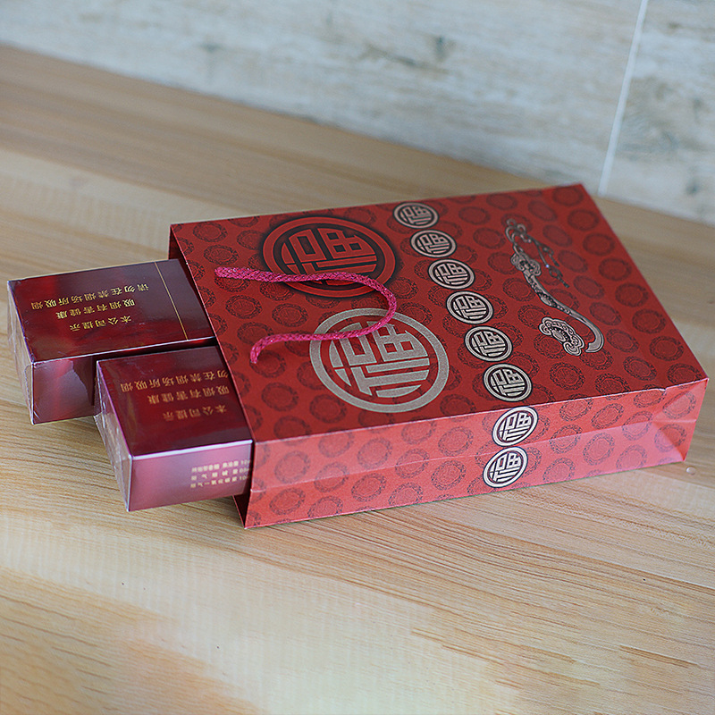 Fu Zi Kraft Paper Tobacco Bag Cigarette Box Chinese Cigarette Bag Spring Festival Gift Bag Red Holiday Gift Bag