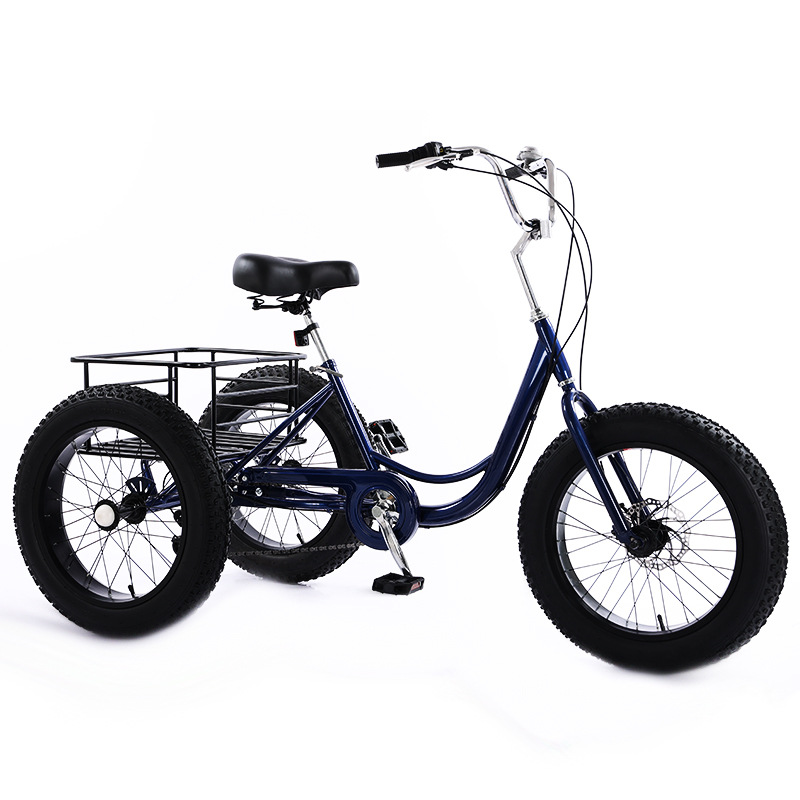 Wholesale 20inch Fat Tire 7-Speed Tricycle Human-Powered Snow Bike for Adults and Elderly with Widened Fat Tires