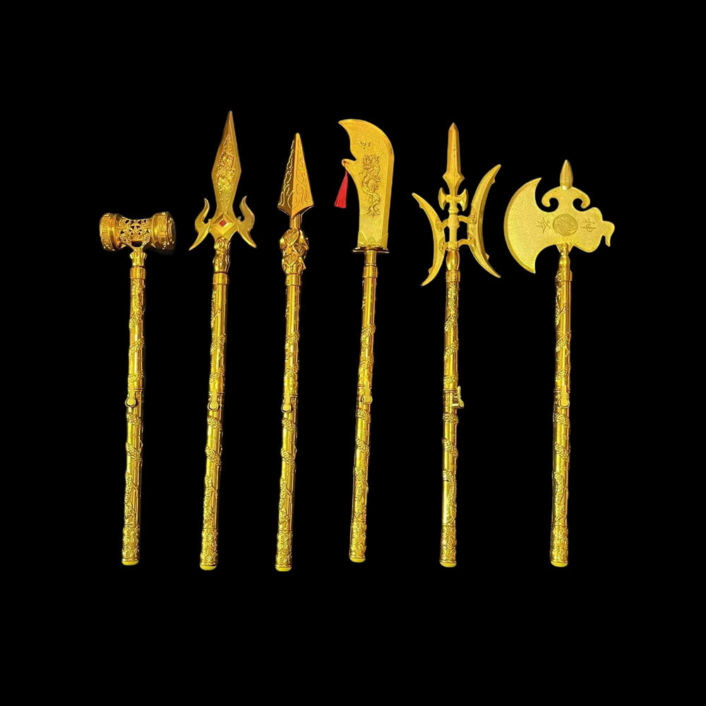 Three Kingdoms Ejection Weapon Performance Props Guan Yu Knife Retractable Fang Tian Painting Halberd Fire Gun Qinglong Crescent Moon Knife Toy