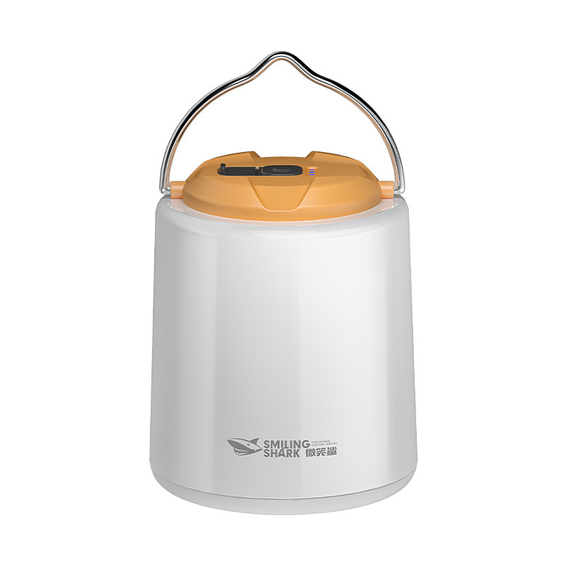 Smiling Shark Outdoor Camping Highlight Warm Light USB Wire Charging Charged Display Hook Design Large Floodlight Camping Light