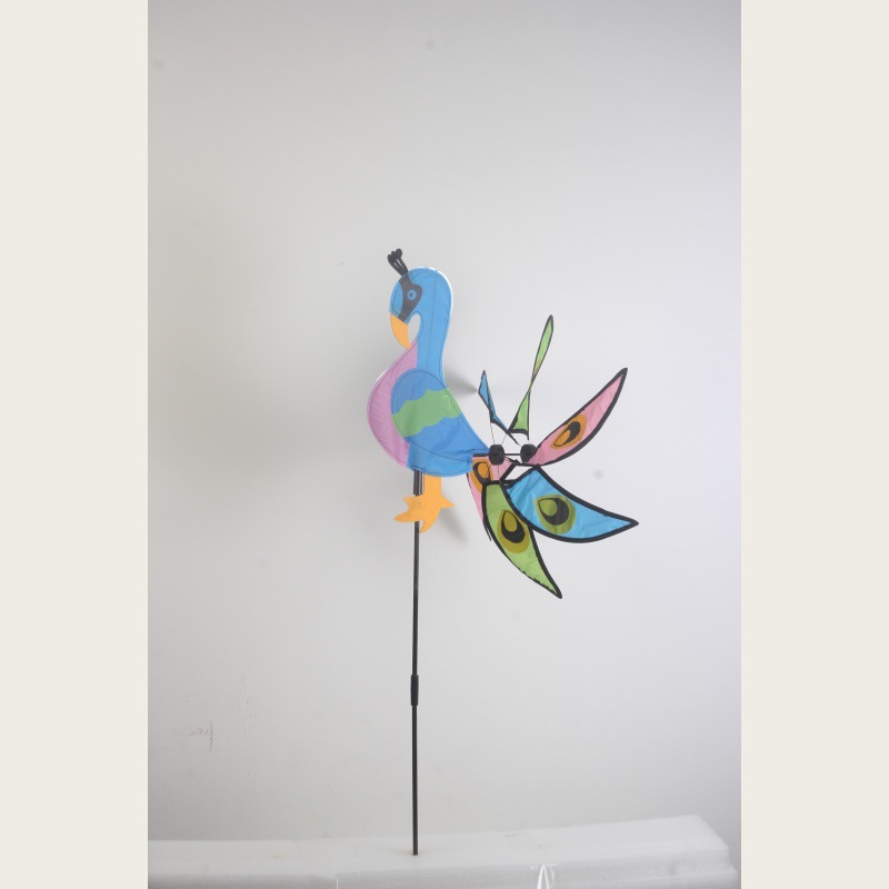 Street Stall Kidsren's Toys Peacock Bird Fabric Stereo Windmill Outdoor Decoration Colorful Wholesale Inventory Processing Special Price