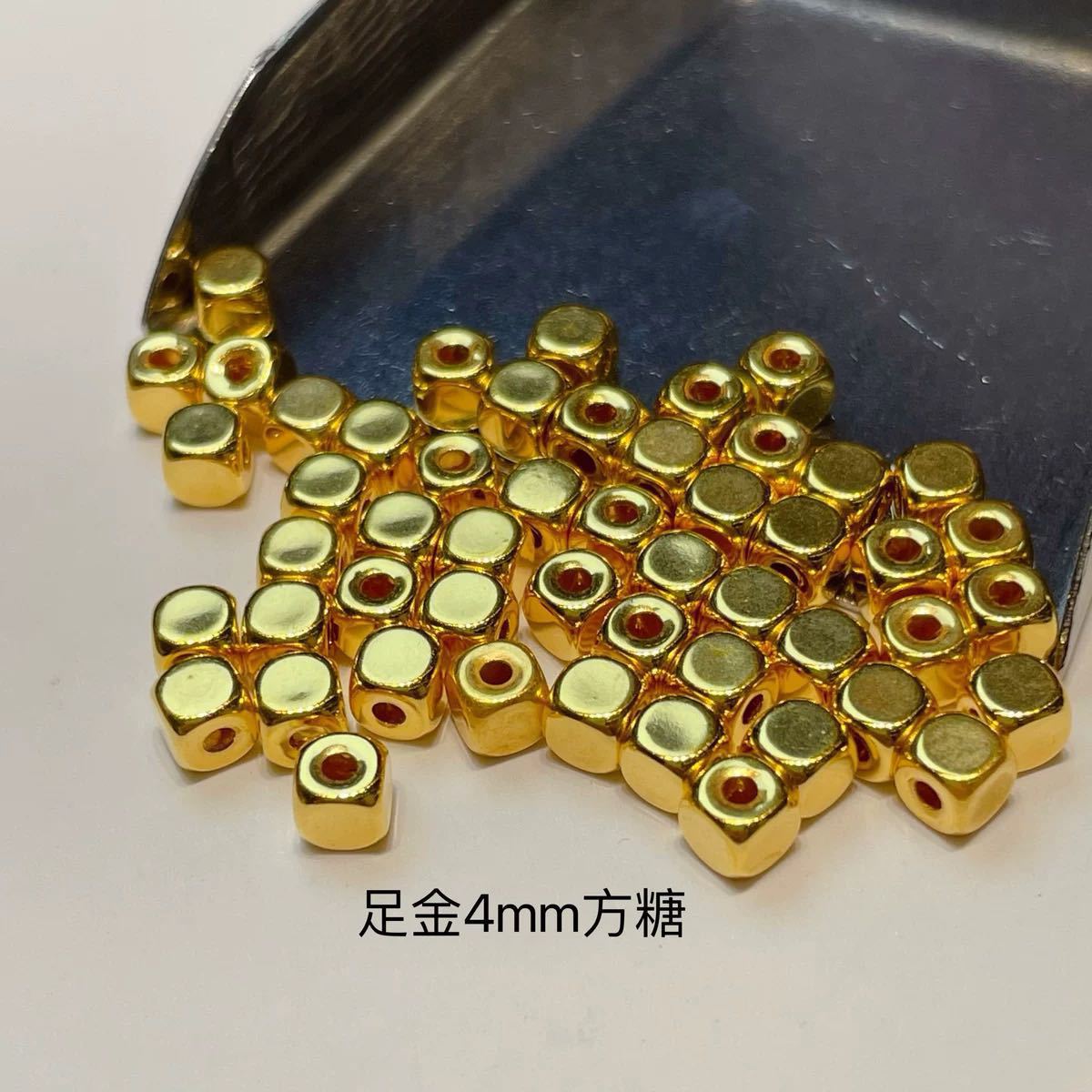 Pure Gold 999 Sugar Cube Beads Gold Beads Spacer Wheel Beads 3D Gold Loose Beads Pure Gold Spacer DIY Accessories Positioning Beads