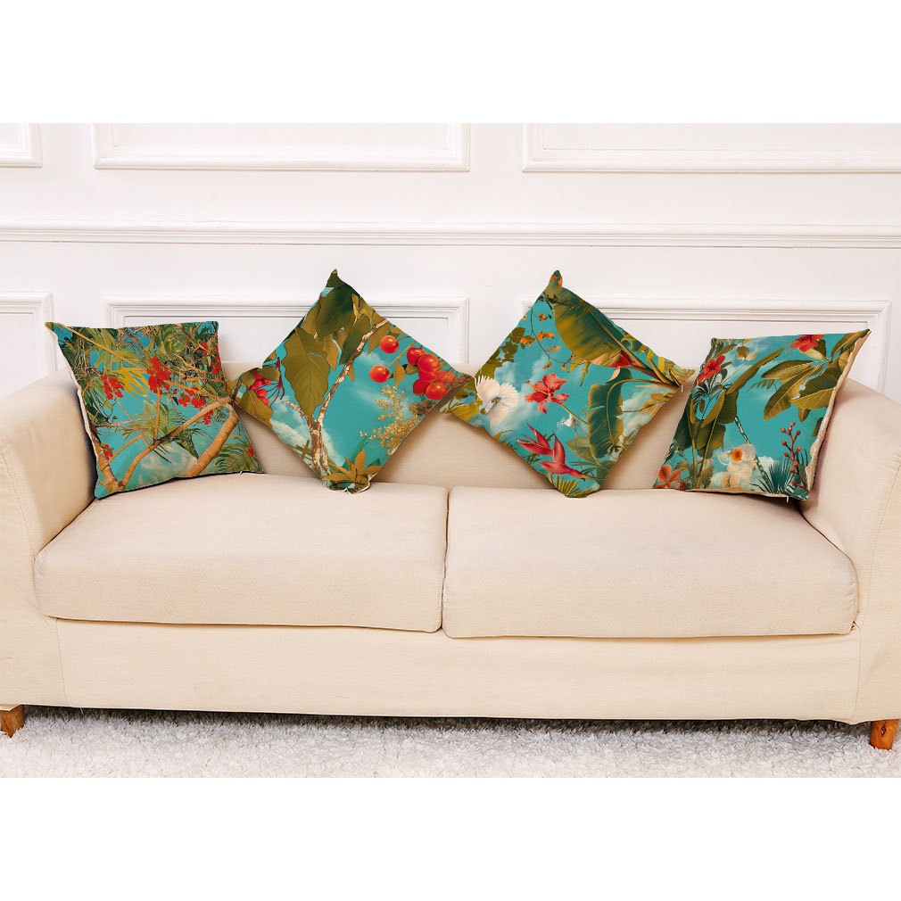 Modern Simple Pastoral Flower Linen Pillowcase New Home Sofa Living Room Waist Pillowcase Cushion Cushion Wholesale