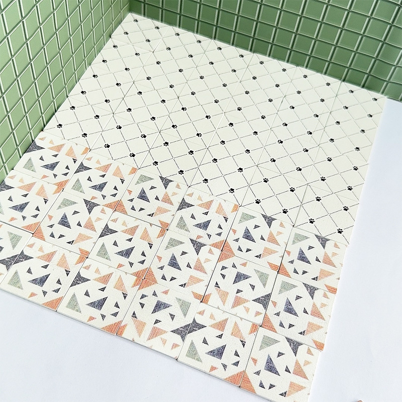 Cross-border doll house dollhouse mini model ground decoration splicing wood floor double-sided printing simulation ~