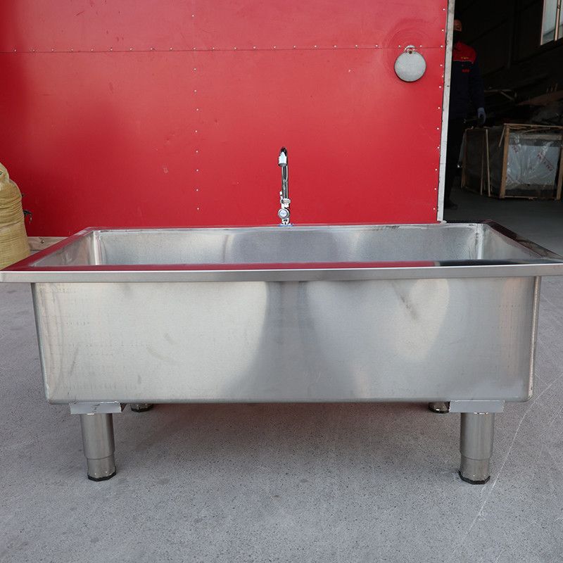 Commercial Stainless Steel Mop Sink for Schools, Household Balcony Rectangular Mop Sink Cleaning Sink