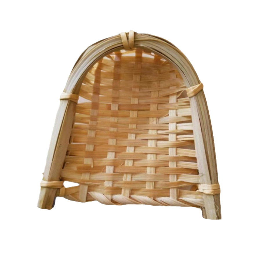 Bamboo Woven Dustpan with Small Opening, Woven Dustpan, Mini Wall Background Decoration, Photography Props, Handmade Bamboo Art