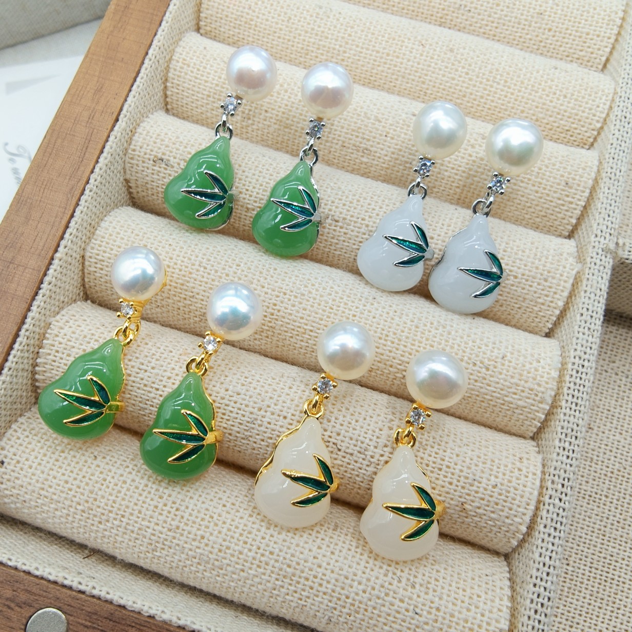2025 New Style Fulu Natural Freshwater Pearl Gourd Earrings, Pendant, Ring, New Chinese Style, Suitable for Cheongsam and Hanfu
