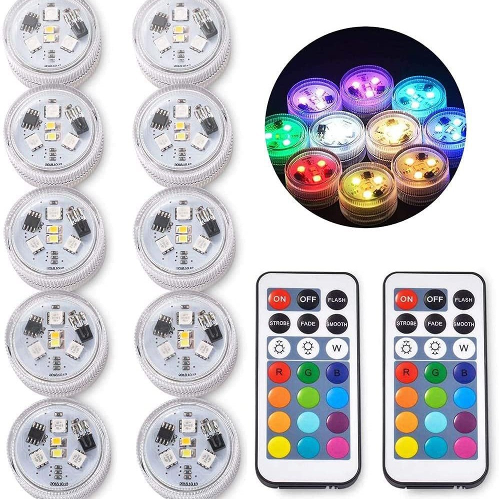 Подводный свет, светодиодный, цветной, с пультом, для погружения, для бассейна, фонтан, аквариум, лампа для вазы, свеча