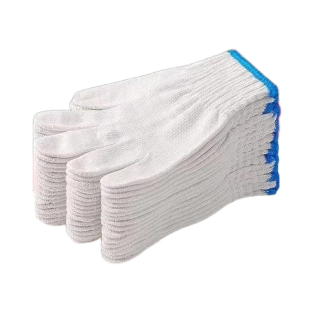 Encrypted Ultra-Thick Cotton Thread Labor Protection Thread Gloves Thickeneded Wear-Resistant and Durable Construction Site Work Cotton Yarn Wholesale Non-Slip White Thread