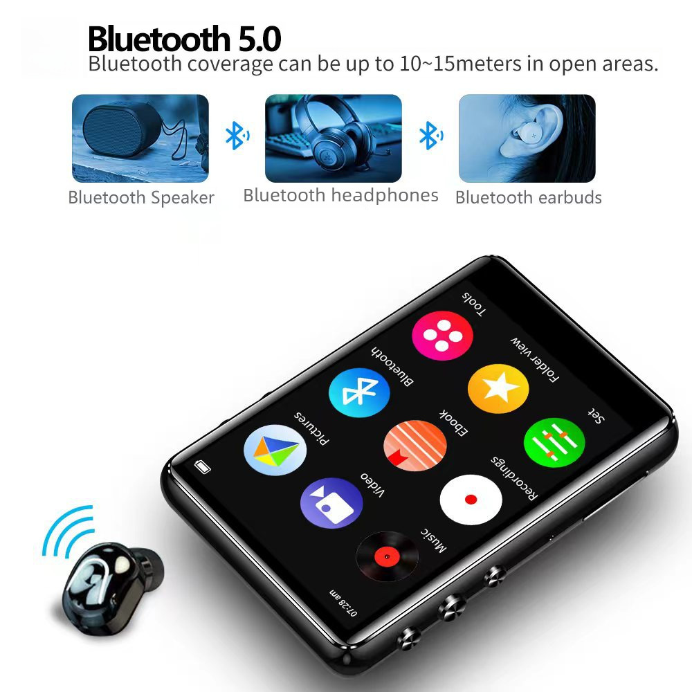 2.8-Inch 16g Full Screen Bluetooth External Mp3 Portable Music Player E-Book Metal Shell Mp4