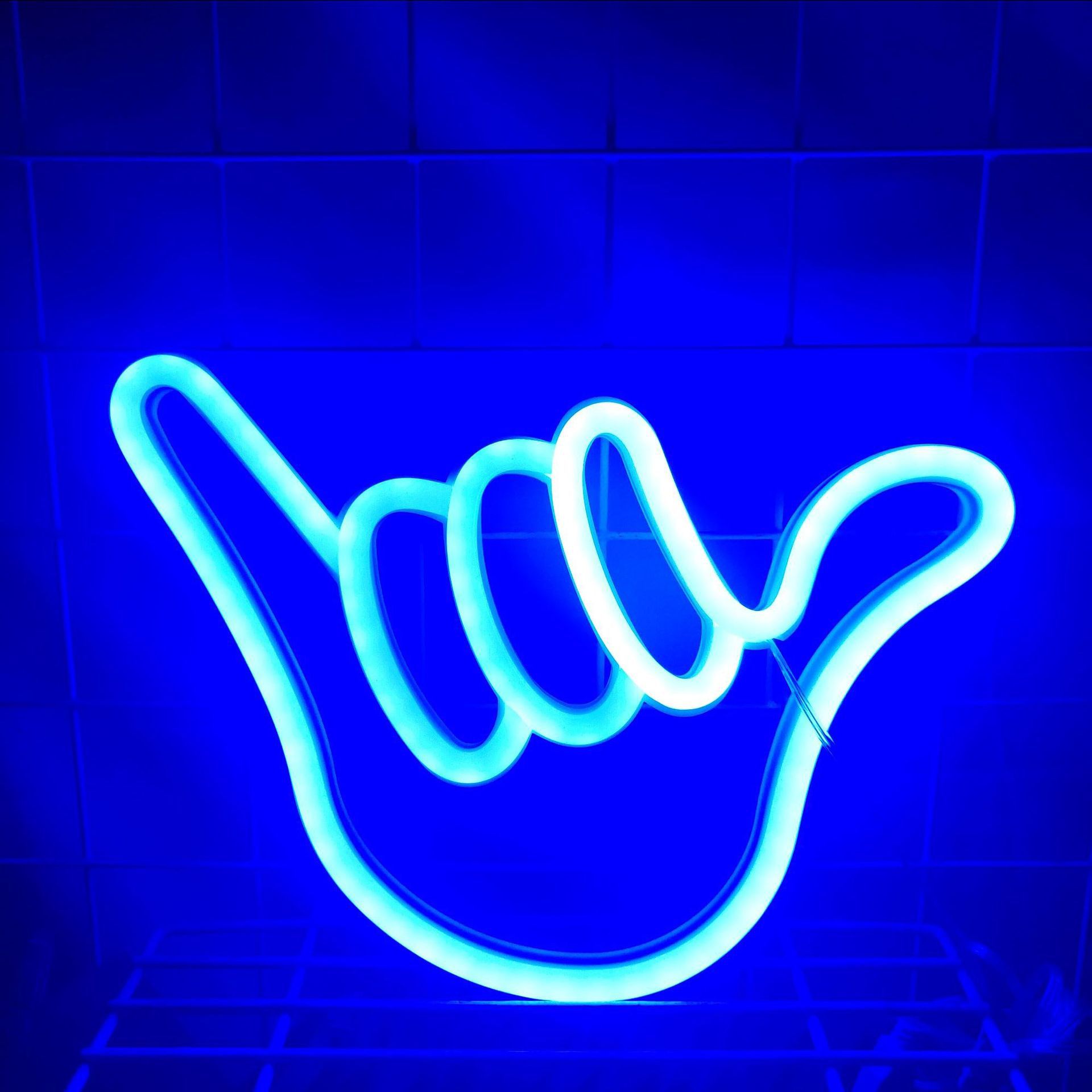 Factory Direct Led Internet Celebrity Neon Light Finger Shape Indoor Neon Light Sign USB + Battery Dual Use