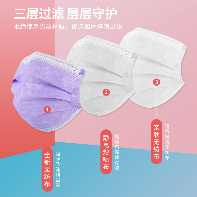Disposable masks wholesale three-layer independent packaging protective dust-proof non-woven civilian adult masks manufacturers in stock