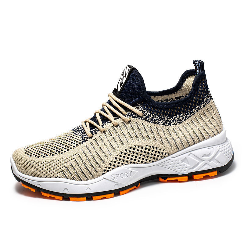 2023 foreign trade new spring Korean fashion casual shoes men's sneaker mesh fly woven sports running shoes