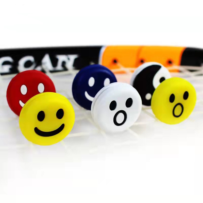 Cross-Border Tennis Damper Smiley Tennis Racket Shock Absorber Silicone Buffer Pad Shock Absorber Temperature Mesh French Mesh Shock Absorber Pad