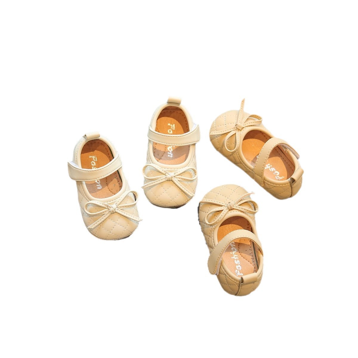 Little Baby Princess Shoes Spring and Autum Soft-Soled Baby Shoes Female Toddler Shoes 1-3 Years Old Soft Leather Girls' Shoes Flats