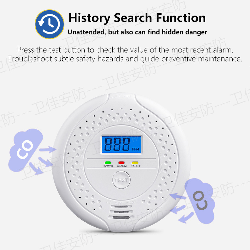 Cross-border carbon monoxide detector CO detector UL2034 alarm foreign trade Amazon travel portable