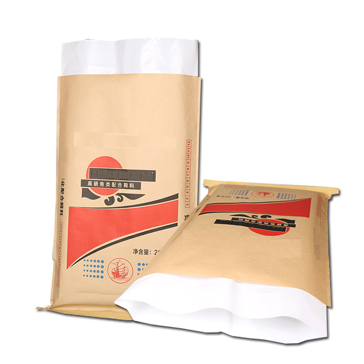 Fertilizer Bag, Fish Feed Bag, Moisture-Proof Paper Plastic Three-Composite Bag, Kraft Paper Woven Bag