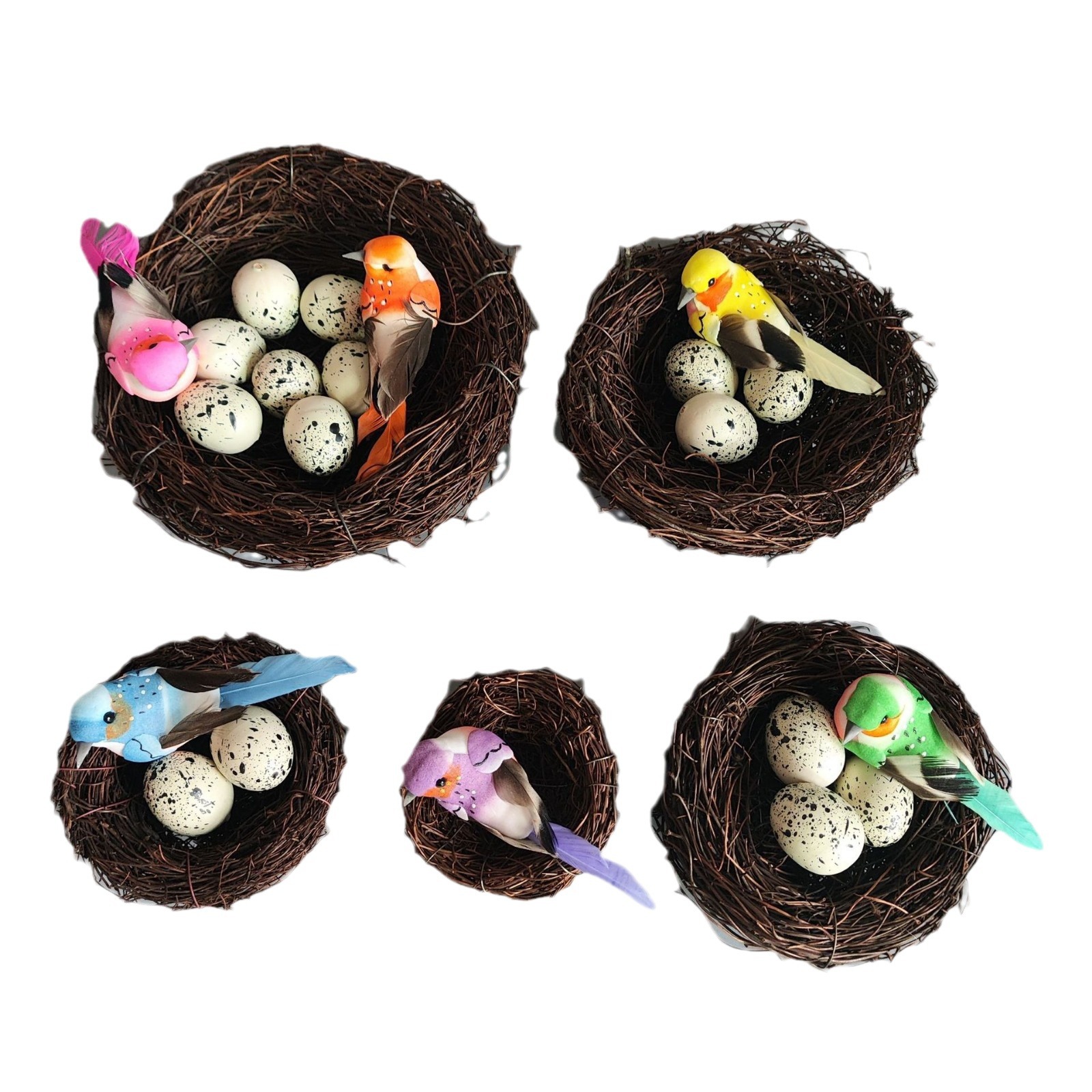 Factory supply 5-30cm frog Vine bird nest Easter decoration bird nest hand-woven outdoor hanging tree bird nest