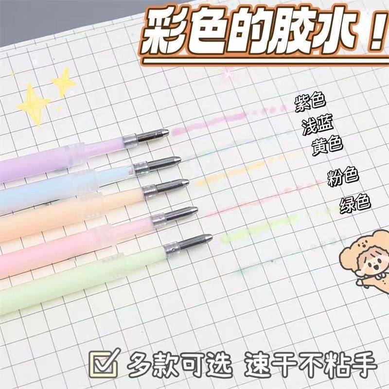 Press-Type Dot Glue Girl's Heart Handbook Tool Glue Double-Sided Glue Film-Forming Dot Glue Pen Tool for Kidsren and Students