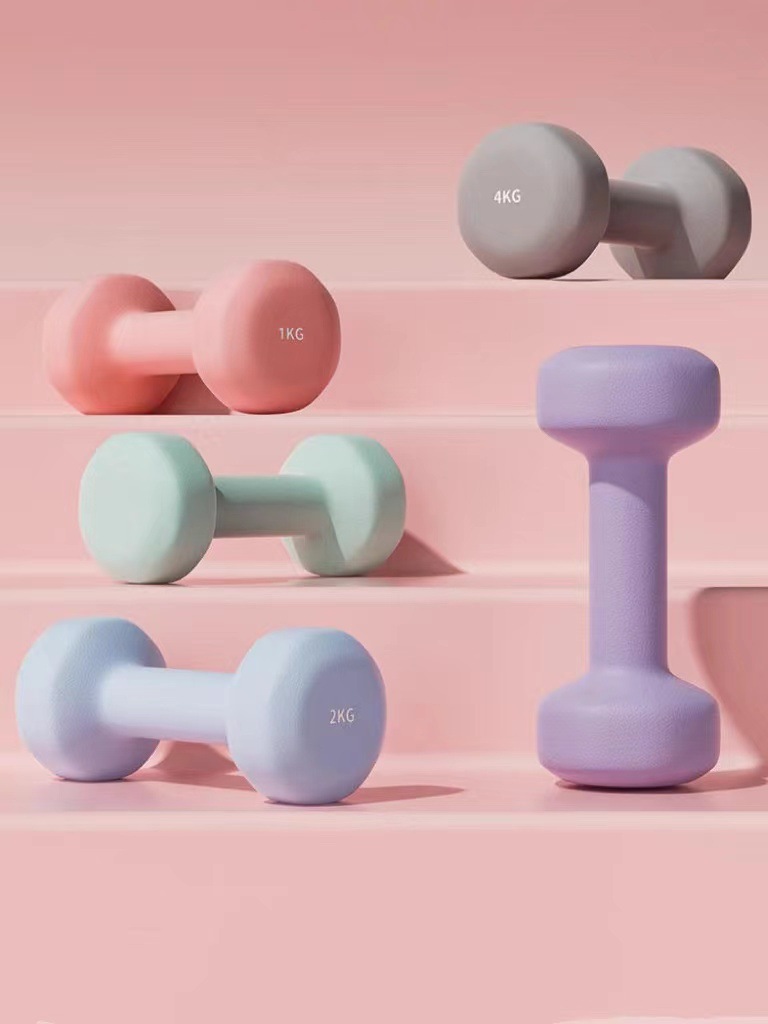Dip plastic dip dumbbell ladies fitness home men's barbell children primary school boys teenagers 1 2 3kg small
