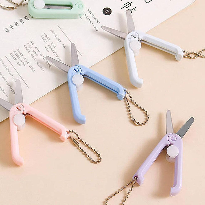 Портативные ножницы, дорожные маленькие ножницы MINI, мини-ножницы из нержавеющей стали с брелком для резки
