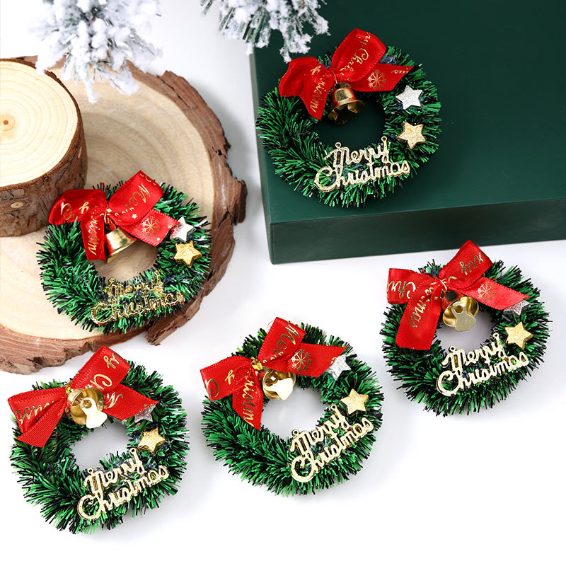 Christmas Decorations Mini Christmas Wreath Simulated Garland Desktop Shooting Props Background Christmas Tree Accessories