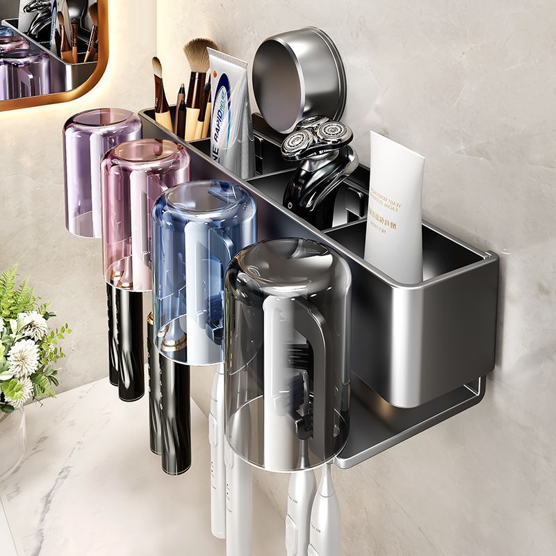 Manufacturer Supplies Suction Cup Toothbrush Cup Storage Rack Without Punching Wall-Mounted Washbasin Mouthwash Cup Household Storage Rack