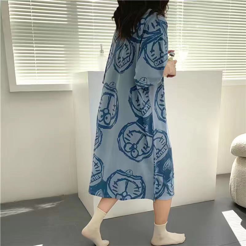 Women's Pajamas for Summer Korean-style Spring and Autumn Students Short-sleeved Home Clothes Cute Cartoon Loose Pregnant Women's Pajamas for Summer