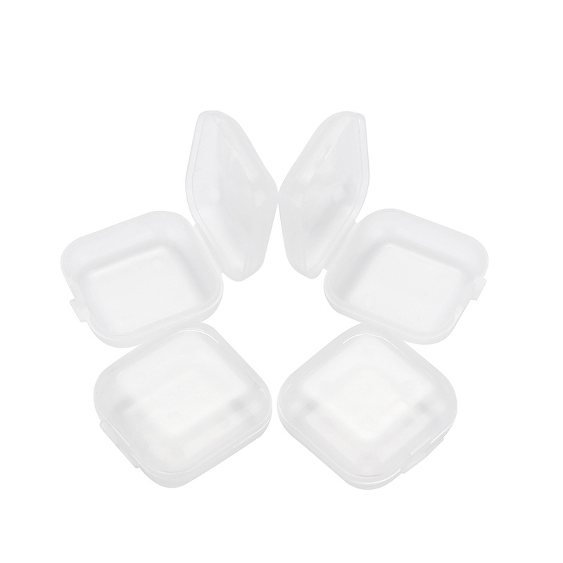Highly Transparent Plastic Small Square Box New Material Earplug Box Gouache Diamond Box Cosmetics Storage Box Ring Earrings Fishhook Box