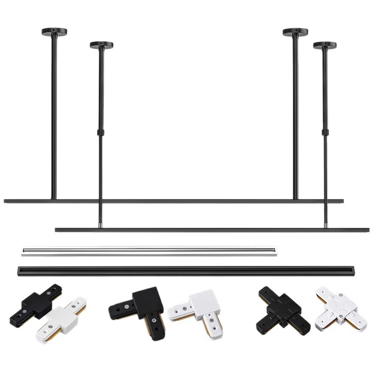 Led Spotlight for Clothing Store, Commercial Use, Track Spotlight with Adjustable Boom, Full Set with Two Wires, 2m Track Rail