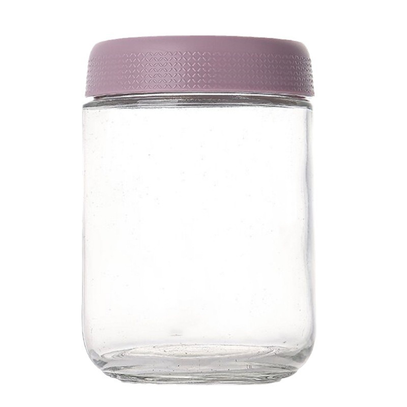 Amazon Glass Storage Sealed Jar Sour Milk Bottle Oatmeal Cup Salad Jar Coarse Grain Nut Snacks Coffee Bean Storage