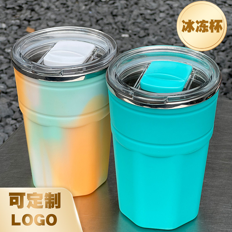 Summer new cooling cup plug-in-free, no need to add ice, continuous cooling cup, double-layer heat insulation, anti-scalding cooling heat insulation cup