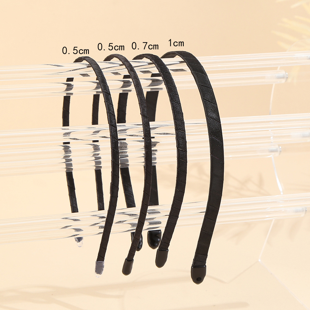 Black soft rubber headband cover DIY headband headdress material wholesale headband semi-finished protective cover accessories