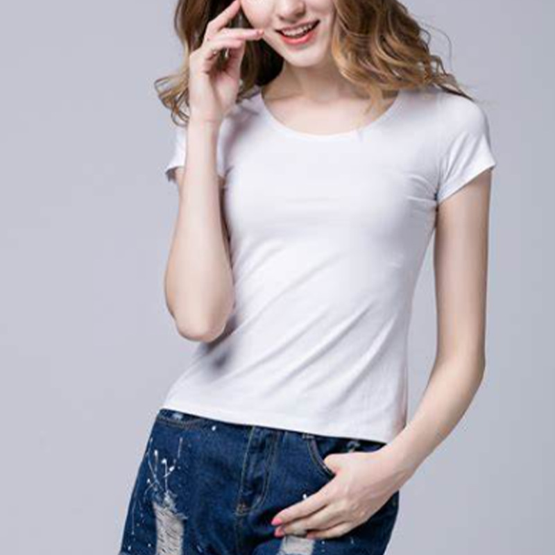 2025 Summer Korean Style Casual Short-Sleeve Round-Neck Small Batch Custom-Made T-Shirt Summer Top