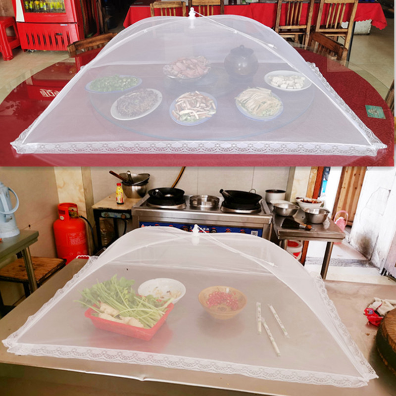 Dining Table Cover Vegetable Cover Household Kitchen Folding Dining Table Cover New Dust-proof and Fly-proof Food Cover Leftover Food Web Cover