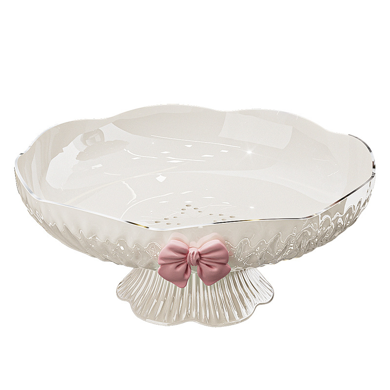 Drain Basket Dried Fruit Plate High-End New Snack Display Tea House Plate 2025 Accessible Luxury Candy Living Room Fruit Plate