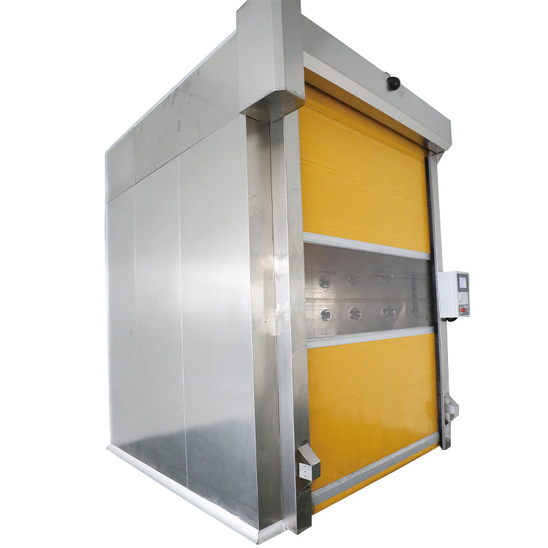 Customized Fully Automatic Induction Pvc Rapid Door for Food Workshops, 304 Stainless Steel Single-Person L-Shaped Air Shower Room, Cargo Shower Room