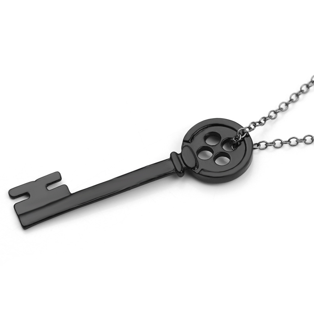 Cross-Border Anime Peripheral Accessories Horror Ghost Mother Black Button Key Pendant Necklace Halloween Bracelet Set