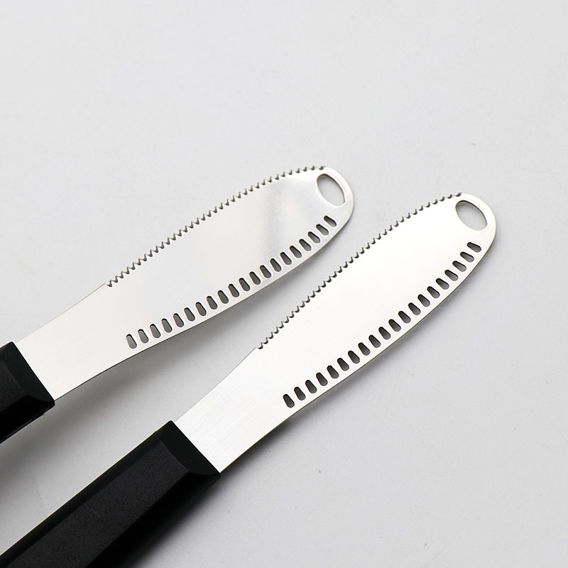 4-inch stainless steel butter knife with holes jam knife spatula serrated cheese cheese scraper factory wholesale