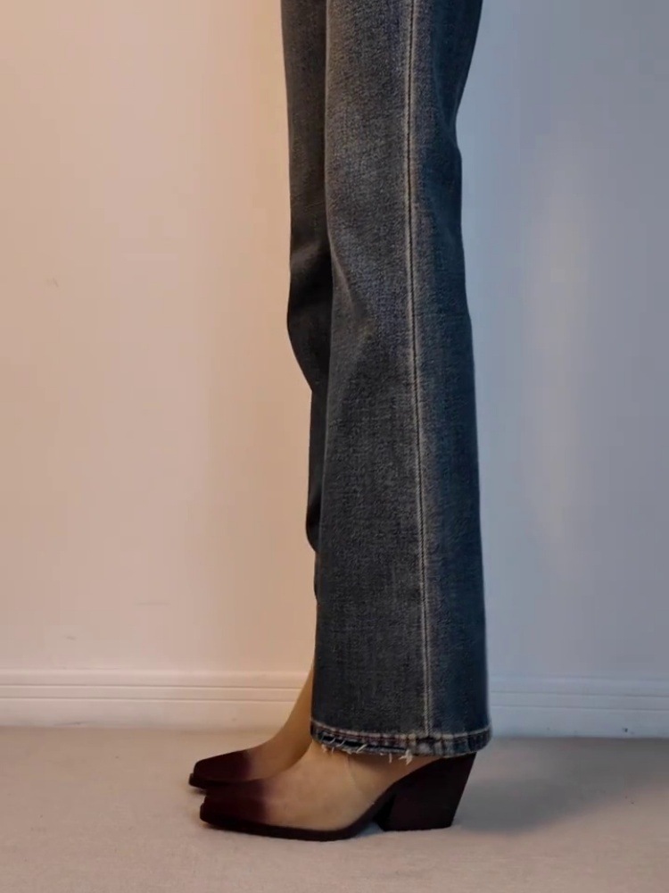 Sheepskin Version ~ 2025 New Style Genuine Leather Slip-On Western Cowboy Boots for Women Retro Versatile Pointed Toe Thick Heel Boots