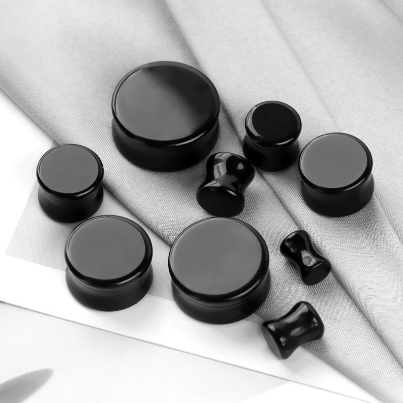 Wish Amazon Obsidian Ear Plugs Ear Cartilage Earrings Piercing Jewelry Wholesale High-End Stylish Light Luxury