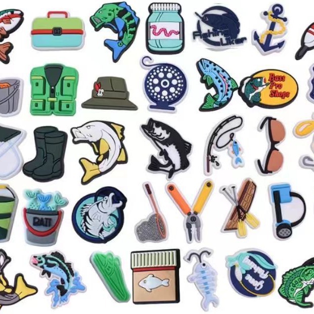 Декорация для обуви в виде рыбы из ПВХ, мягкий резиновый клог, застежка, кросс-бордерный DIY, аксессуары для обуви, модные элементы