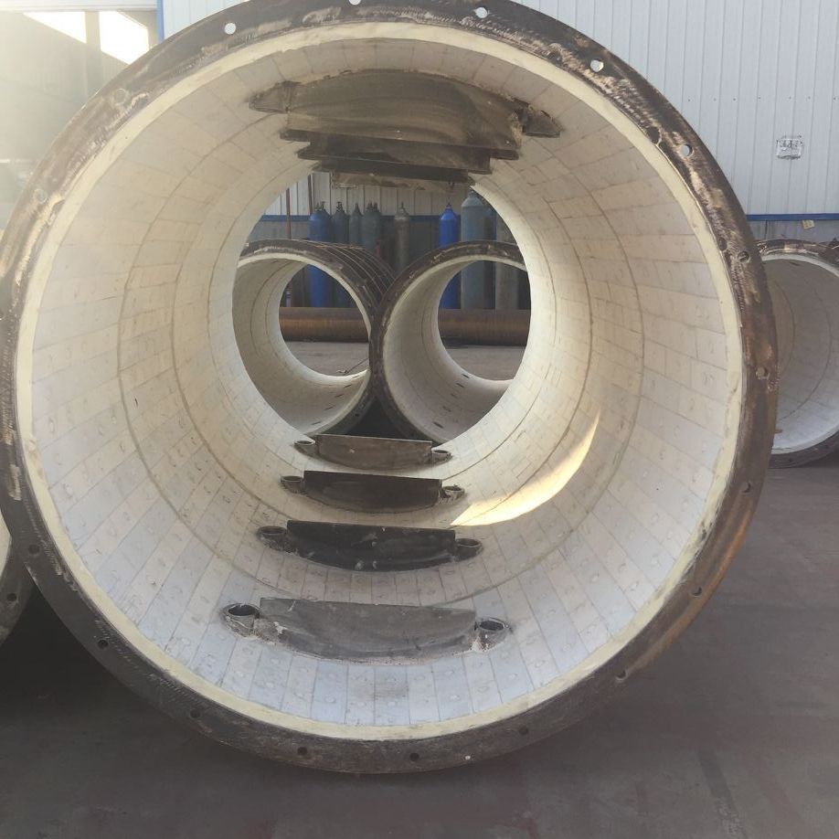 Three-in-one alumina ceramic liner wear-resistant rubber two-in-one composite ceramic liner with holes and holes