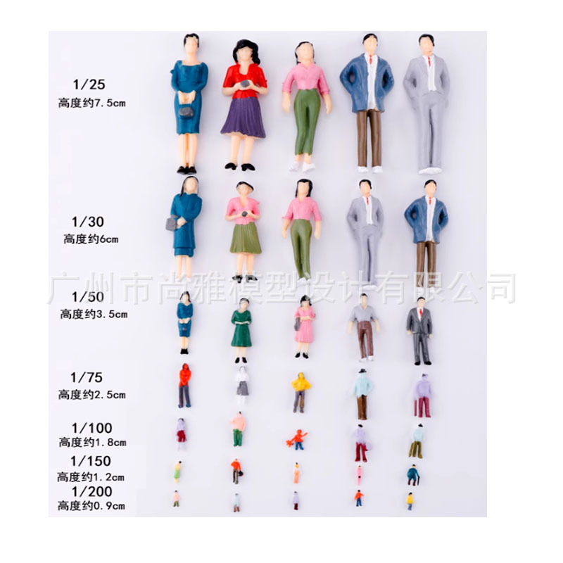 Colorful Mini Architectural Sand Table Scene Colorfulful Character Model Material Artificial Human Doll Micro Landscape Model Minifigure