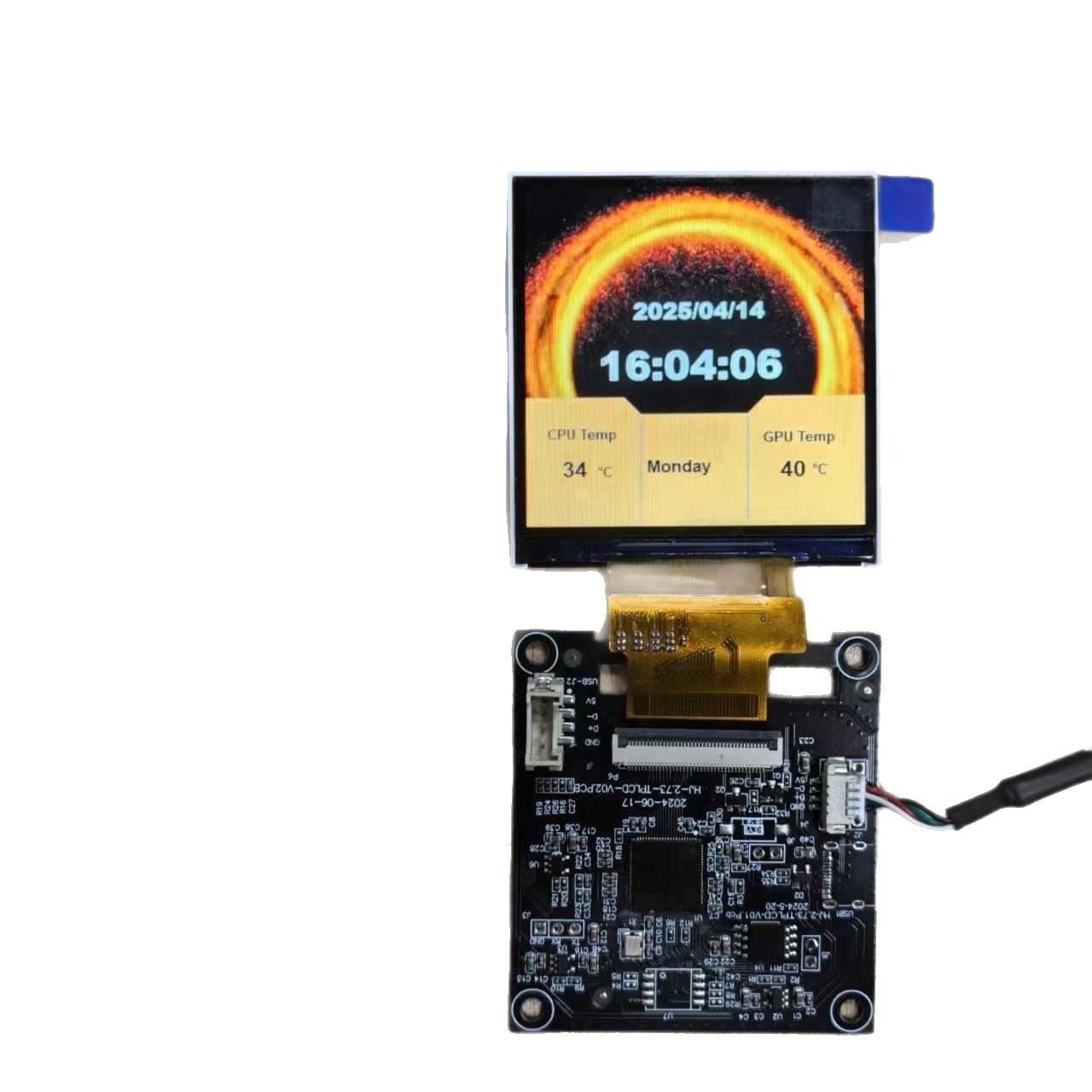 2.73 inch screen board real-time same screen/video playback version overseas computer chassis sub-screen explosions