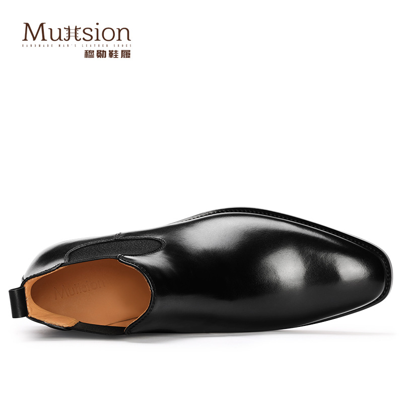 X601 [a generation of hair] Chelsea men's boots Martin short boots British Chinese help real leather boots high shoes men's shoes