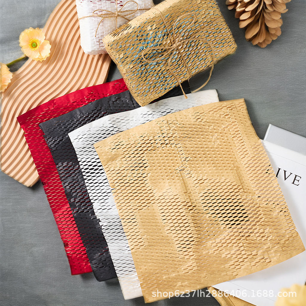 Flat Honeycomb Paper Flower Gift Wrapping Paper Kraft Paper Colorful Mesh Tear-Off Buffer Honeycomb Jewelry Cosmetics